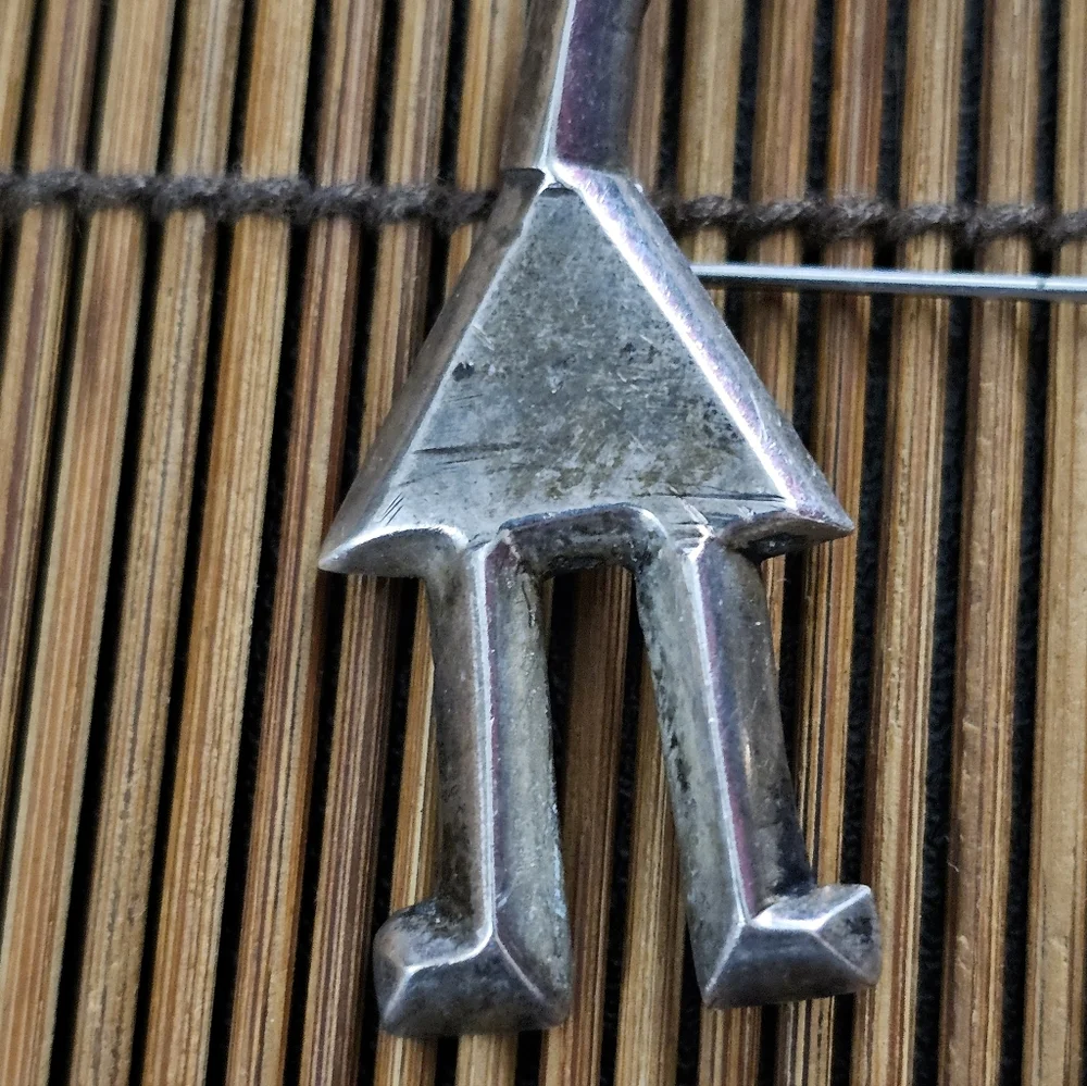 Sterling Silver Navajo Yei Brooch (Vintage) - Picture 2 of 12